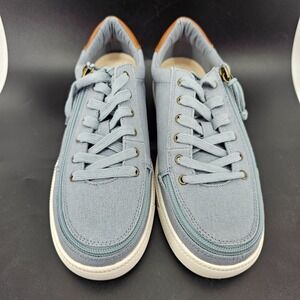 NWOB Women's Billy Footwear Classic Lace Low Sneakers Zip Up Blue Size 6.5M